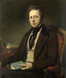 Porträtt av en man, kanske Petrus Augustus de Genestet (1829-1861) av Nicolaas Pieneman (attributed to)