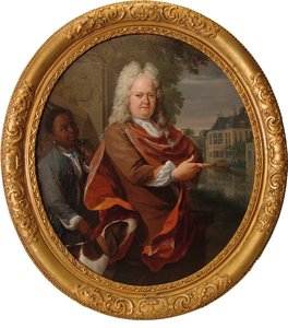 Francois van Bredehoff flankerad av sin tjänare Tabo Jansz av Nicolaas Verkolje