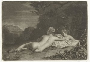 Landskap med två nymfer