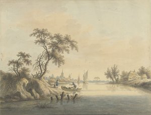 Utsikt över byn Elst aan de Maas