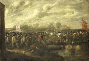 Infanteriskärmytsling i åttioåriga kriget av Nicolaas van Eyck (II) (attributed to)