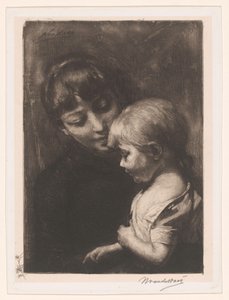 Kvinna med barn av Nicolaas van der Waay (signed by artist)