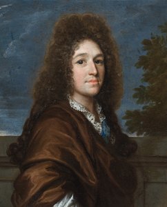 Porträtt av en gentleman (olja på duk) av Nicolaes (follower of) Maes
