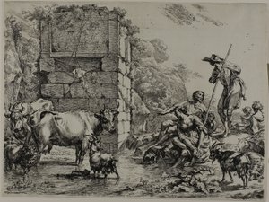 Ko som dricker av Nicolaes Berchem