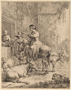 Resten före värdshuset. av Nicolaes Berchem