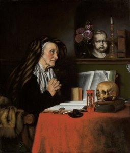 En gammal kvinna ber, ca 1655