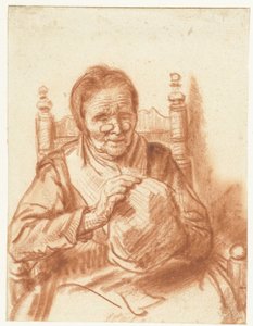 Gammal kvinna med hätta av Nicolaes Maes