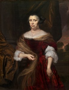 Porträtt av en dam av Nicolaes Maes