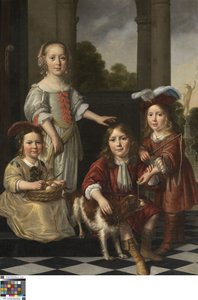 Porträtt av fyra barn av Nicolaes Maes