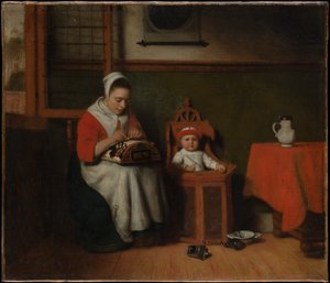 Spetsknypplerskan av Nicolaes Maes