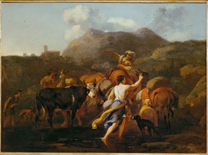 Kossor och hjordar (målning på duk) av Nicolaes Pietersz. Berchem