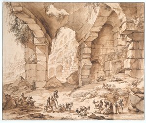 Utsikt över ruinerna av Colosseum av Nicolaes Pietersz Berchem