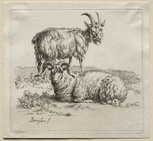 bagge och get. av Nicolaes Pietersz. Berchem