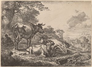 Vilande kor av Nicolaes Pietersz Berchem