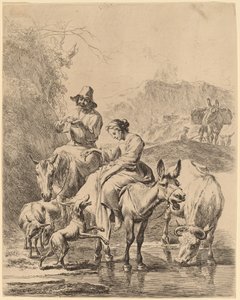 Herdinna på en åsna av Nicolaes Pietersz Berchem