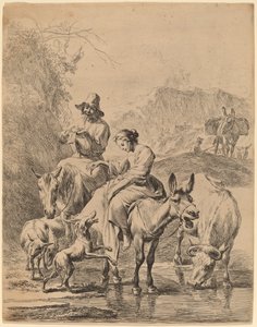 Herdinna på en åsna av Nicolaes Pietersz Berchem