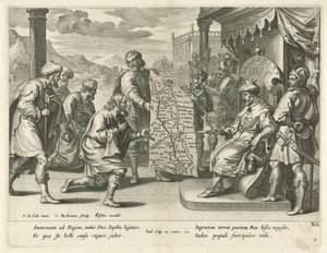 Ammoniternas kung gör anspråk på land Jeftas historia (serietitel)