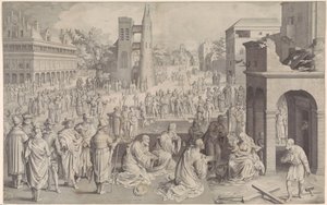 Tillbedjan av kungarna av Nicolaes de Bruyn