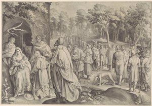 Tillbedjan av kungarna av Nicolaes de Bruyn
