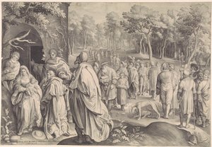 Tillbedjan av kungarna av Nicolaes de Bruyn