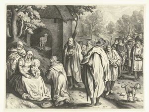 Tillbedjan av kungarna av Nicolaes de Bruyn