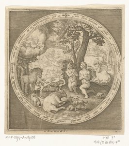 Adam och Eva i paradiset Från skapelse till utvisning från paradiset (serietitel) av Nicolaes de Bruyn