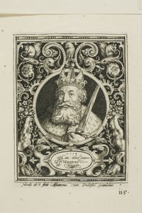 Karl den store, plansch sju från The Nine Worthies av Nicolaes de Bruyn