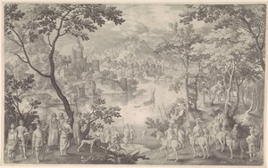 Healing av Naaman av Nicolaes de Bruyn
