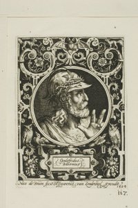 Godfrey of Bouillon, tallrik nio från The Nine Worthies av Nicolaes de Bruyn