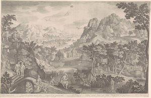 Hosea och den otrogna kvinnan i ett landskap av Nicolaes de Bruyn