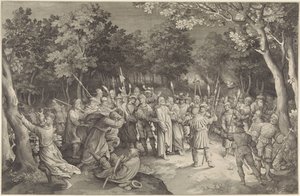 Judas kyss och arrestering av Kristus av Nicolaes de Bruyn