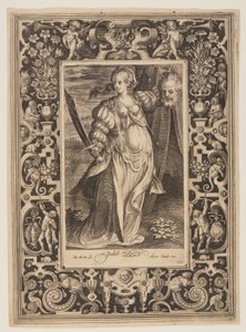 Judith, plansch sex från The Nine Worthies av Nicolaes de Bruyn