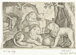 Lions Animalivm qvadrvpedvm (serietitel) Djur i landskap (serietitel) av Nicolaes de Bruyn