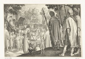 Josefs triumftåg i faraos vagn Story of Joseph (serietitel) av Nicolaes de Bruyn