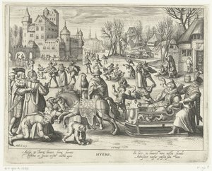 Vinter Hyems (titel på objekt) Four Seasons (serietitel) av Nicolaes de Bruyn