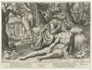 Barmhärtig samarit av Nicolaes van Geelkercken