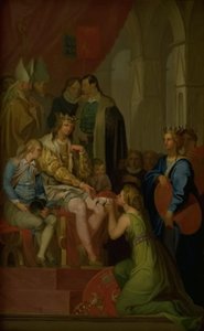 Christian I höjer provinsen Holstein till ett hertigdöme 1460 av Nicolai Abildgaard