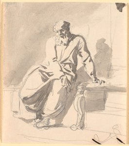 En sittande antik mansfigur, förmodligen Anacreon av Nicolai Abildgaard