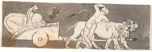 Fris med pojken vid Bacchus och Mars vagn (eller Pluto) tecknad av lejon av Nicolai Abildgaard