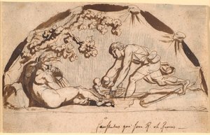 Hyrden Faustulus hitta Romulus och Remus av Nicolai Abildgaard