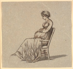 Profilbild på konstnärens andra fru, sittande i en fåtölj, gravid av Nicolai Abildgaard