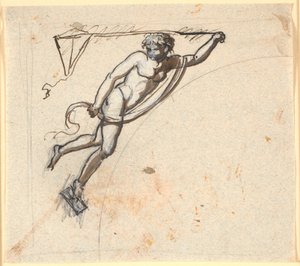 Flytande figur med en drake i handen av Nicolai Abildgaard