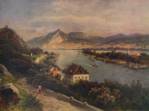Rolandseck - ön Nonnenwerth och Siebeneberge, 1923.