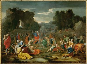 Les Israelites recuillant la manne dans le desert - israeliterna samlar manna i öknen ...