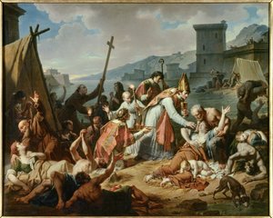 Devouement av Monsignor de Belsunce under pesten 1720 i Marseille. Målning av Nicolas Monsiau (1754-1837)