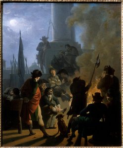 En revolutionär bivack från 1789 Målning av Nicolas Taunay (1755-1830) av Nicolas Antoine Taunay
