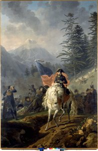 Napoleon Bonaparte korsade Col de Saint Bernard - av Nicolas-Antoine Taunay, oljemålning