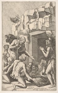 Kristus i Limbo, efter Rafael, 1541. av Nicolas Beatrizet