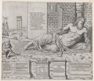 Mirror of Roman Magnificence: Marforius, 1550., 1550. av Nicolas Beatrizet.