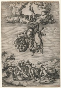 Phaetons fall, ca. 1545. av Nicolas Beatrizet